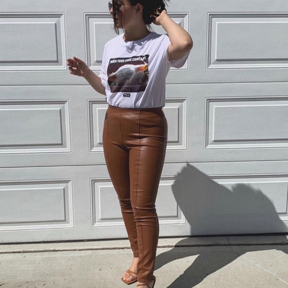 Brown Faux Leather pants - Picture 4 of 4